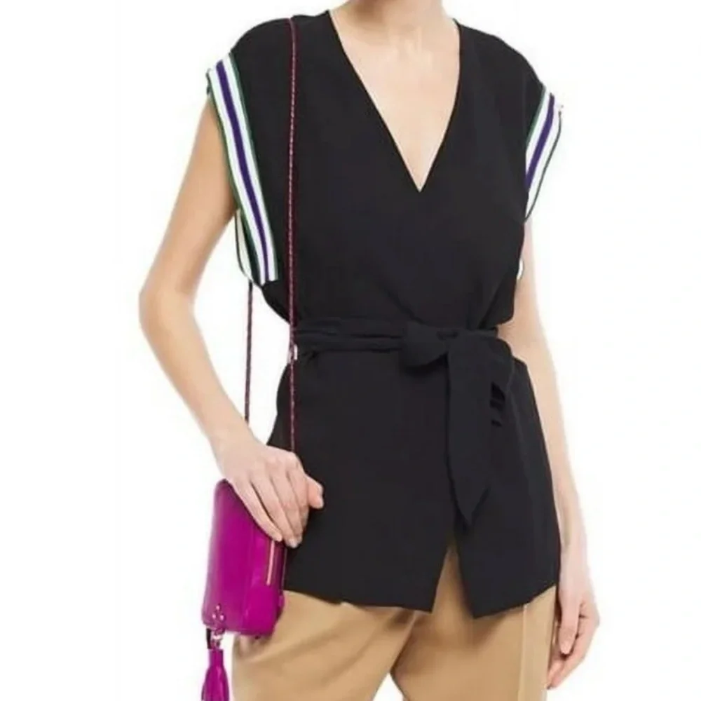 Sandro Paris Sabra Stripes Sleeveless Blouse size 1 - Picture 2 of 8